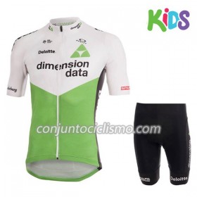 Conjunto Maillot + Culotte Corto 2018 Dimension Data Niños N001